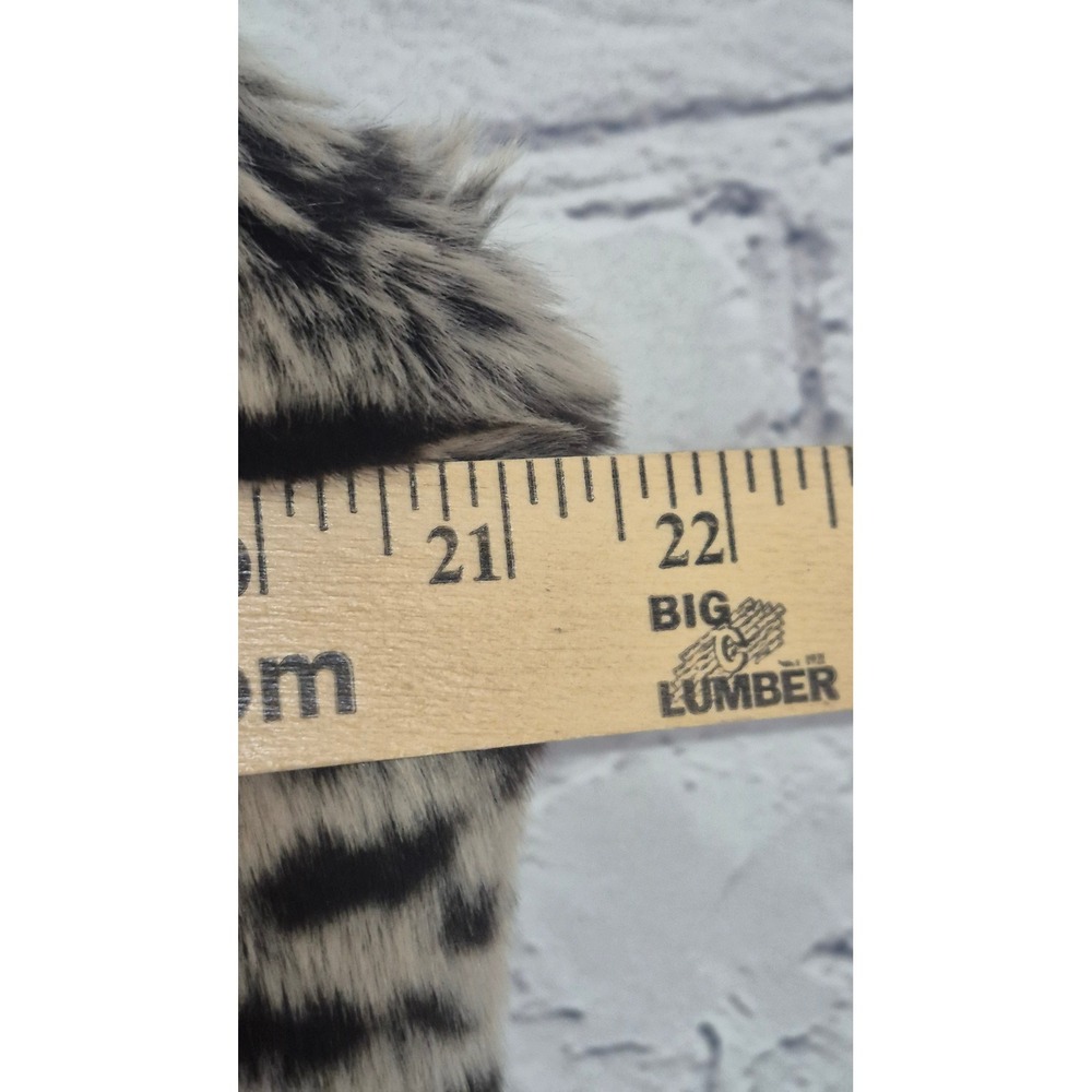 Kristen Blake Reversible Faux Fur Vest Snow Leopard Quilted Hooded Ivory Women - Picture 12 of 14